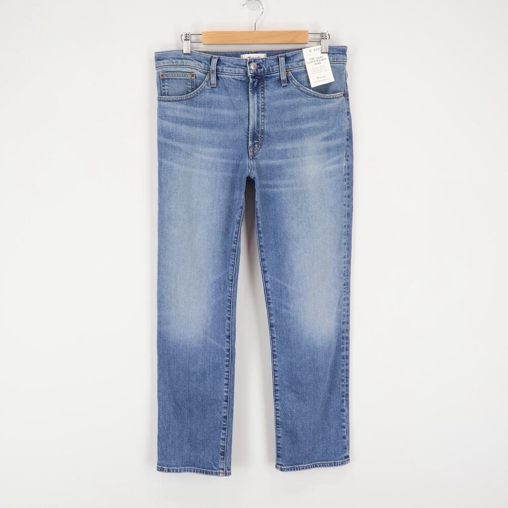 Madewell The Jules Slim Straight Jean Atlin Wash Comfort Stretch 30 Tall NWT - Picture 2 of 9